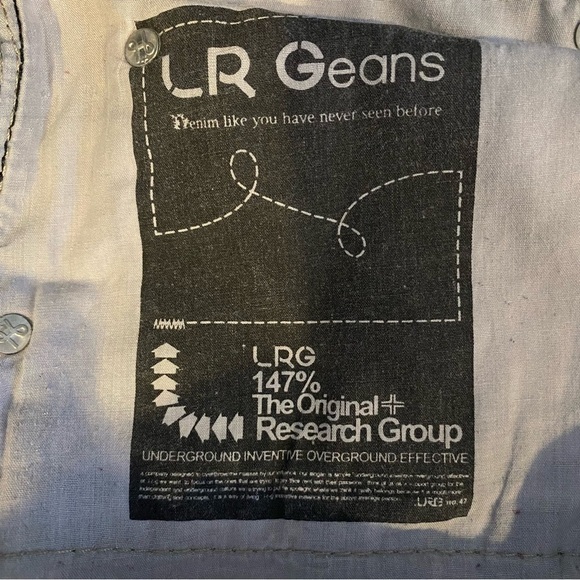 LRG  Men 38 Black Washed Denim Grass Roots Classic Straight Loose distress 39x34 - Picture 9 of 12